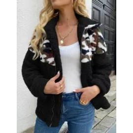 Fashion-wind Casual Simple Teddy Wool Jacket Loose Slimming Jacket
