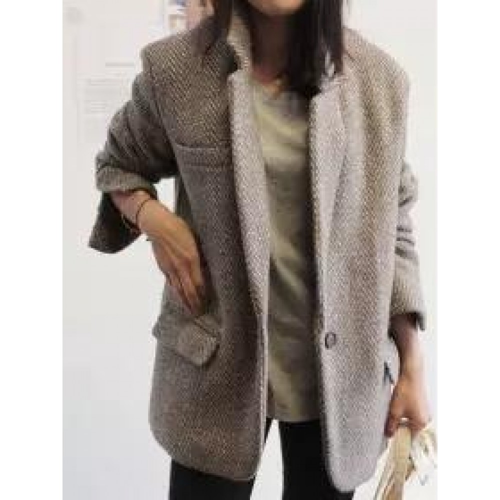 Two Pockets One Button Casual Blazer Two Pockets One Button Casual Blazer
