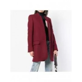 Solid Color Stand-Up Collar Pocket Coat