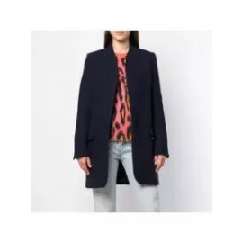Solid Color Stand-Up Collar Pocket Coat