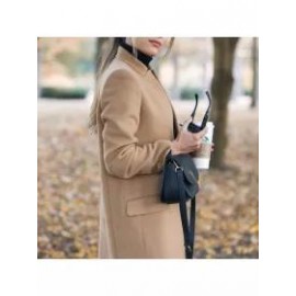 Solid Color Stand-Up Collar Pocket Coat
