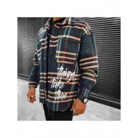 Checked Texture Fleece Shirt Jacket