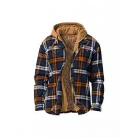 Mens Winter Plaid Thick Casual Jacket