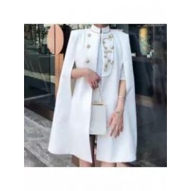 Fashion All-match Buckle Cape Jacket
