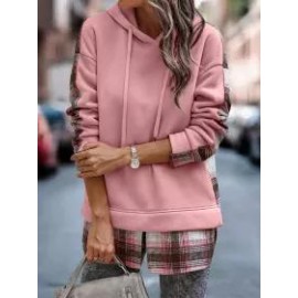 Women's Plaid Long Sleeve Hoodie