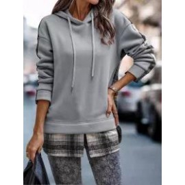 Women's Plaid Long Sleeve Hoodie