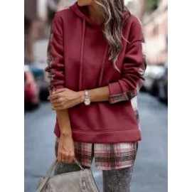 Women's Plaid Long Sleeve Hoodie