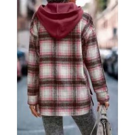Women's Plaid Long Sleeve Hoodie