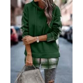 Women's Plaid Long Sleeve Hoodie