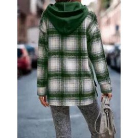 Women's Plaid Long Sleeve Hoodie
