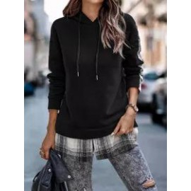 Women's Plaid Long Sleeve Hoodie