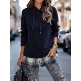 Women's Plaid Long Sleeve Hoodie