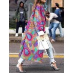 Fall/Winter Double-breasted Print Loosen Coat