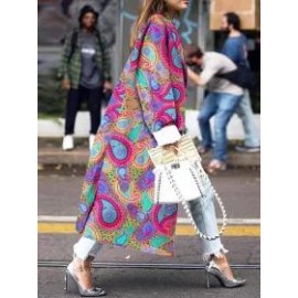 Fall/Winter Double-breasted Print Loosen Coat