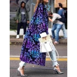 Fall/Winter Double-breasted Print Loosen Coat