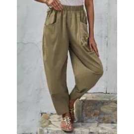 Womens floral print casual trousers