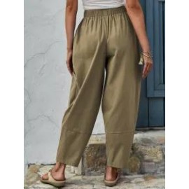 Womens floral print casual trousers