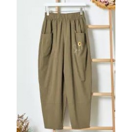 Womens floral print casual trousers