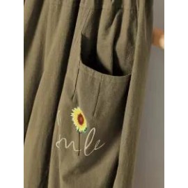 Womens floral print casual trousers