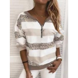 Women Stripe Casual Sweatshirt