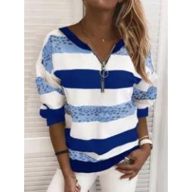 Women Stripe Casual Sweatshirt