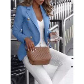 Fashion Long Sleeve Double-Breasted Blazer For Women