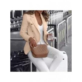 Fashion Long Sleeve Double-Breasted Blazer For Women