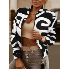 Ladies Elegant Fashion Printed Long Sleeve Jacket