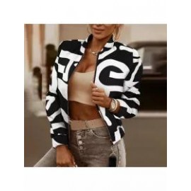 Ladies Elegant Fashion Printed Long Sleeve Jacket