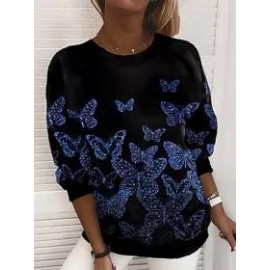 Fashion Stripe Gradient Print Long Sleeve Sweatshirt