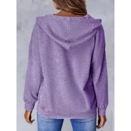 Casual Loose Butterfly Print Hoodie