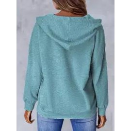 Casual Loose Butterfly Print Hoodie