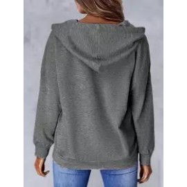 Casual Loose Butterfly Print Hoodie