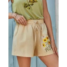 Womens floral print casual shorts