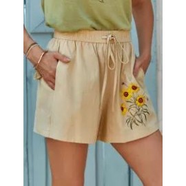 Womens floral print casual shorts