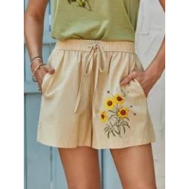 Womens floral print casual shorts