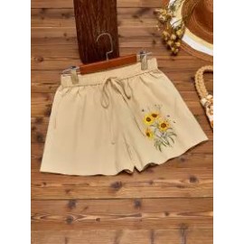 Womens floral print casual shorts