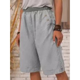 Cotton and linen casual shorts