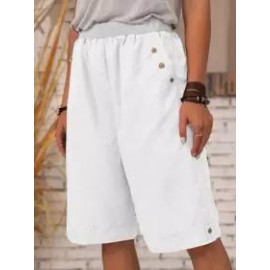 Cotton and linen casual shorts