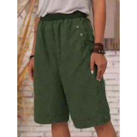 Cotton and linen casual shorts