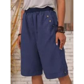 Cotton and linen casual shorts