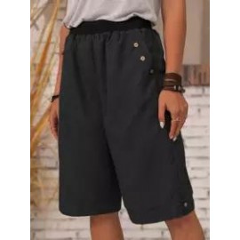 Cotton and linen casual shorts