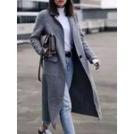 Pure Color Loose Casual Woolen Coat