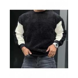 Cashmere Stitching Crew Neck Sweatshirt