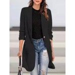 Casual Loose Solid Color Woolen Cardigan Coat
