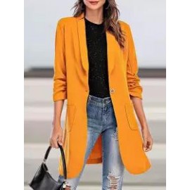 Casual Loose Solid Color Woolen Cardigan Coat
