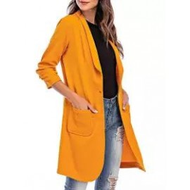 Casual Loose Solid Color Woolen Cardigan Coat