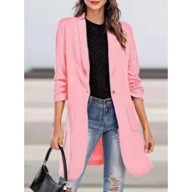 Casual Loose Solid Color Woolen Cardigan Coat