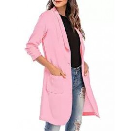 Casual Loose Solid Color Woolen Cardigan Coat