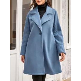Ladies Casual Loose Lapel Woolen Coat